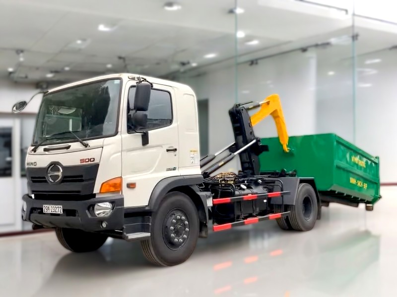 XE CHỞ RÁC THÙNG RỜI HOOKLIFT HINO FG 10 KHỐI - Ảnh 3