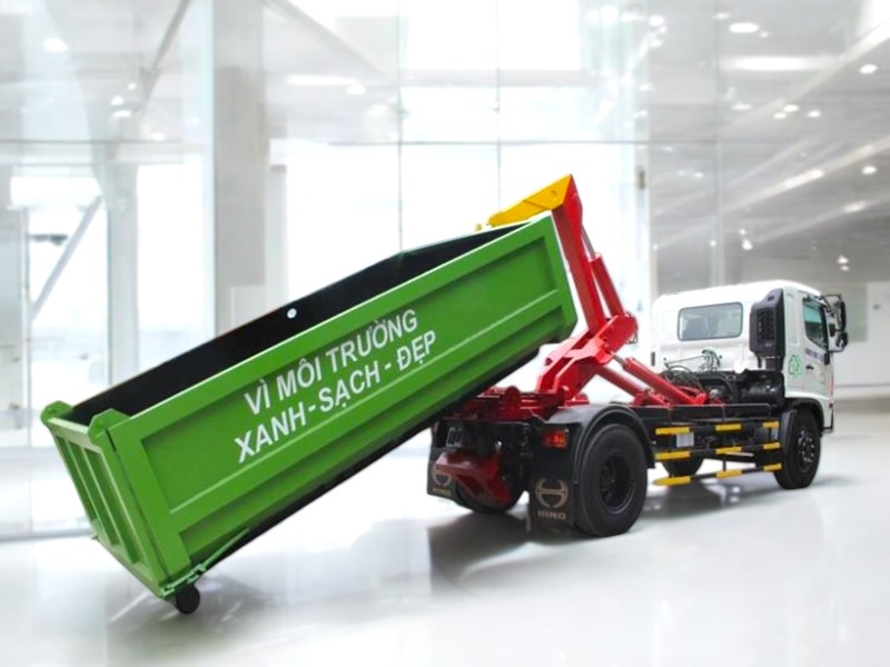 XE CHỞ RÁC THÙNG RỜI HOOKLIFT HINO FG 10 KHỐI - Ảnh 7