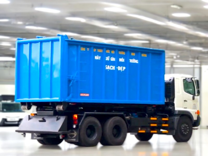 XE CHỞ RÁC THÙNG RỜI HOOKLIFT HINO FM 21 KHỐI - Ảnh 4