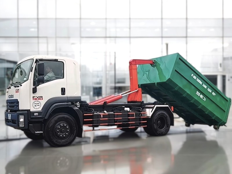 XE CHỞ RÁC THÙNG RỜI HOOKLIFT ISUZU 10 KHỐI FVR34L - Ảnh 6