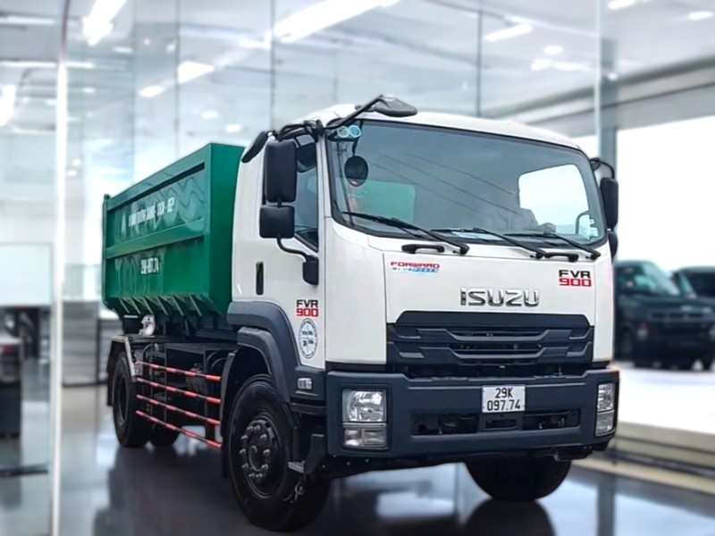 XE CHỞ RÁC THÙNG RỜI HOOKLIFT ISUZU 10 KHỐI FVR34L - Ảnh 4