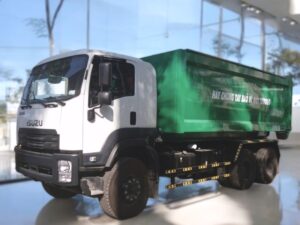 XE CHỞ RÁC THÙNG RỜI ISUZU 15 KHỐI FVR34L